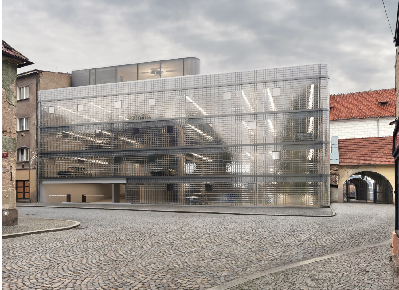 Parking structure Kolín – front facade